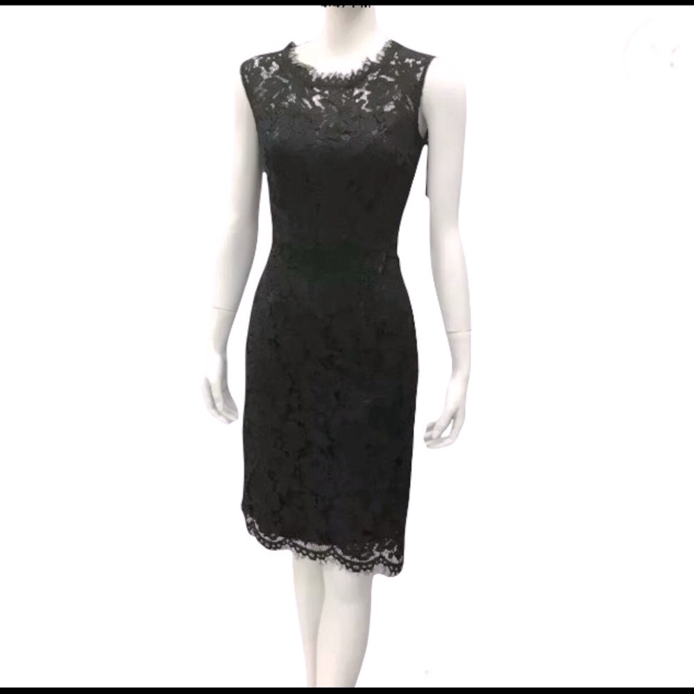 Jasmine Wang Black Lace Cali Sheath Dress XS